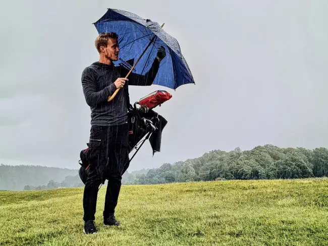 Raining when golfing